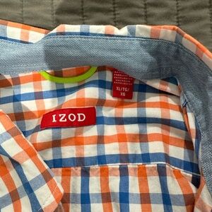 Izod Blue and Orange Checkered Shirt